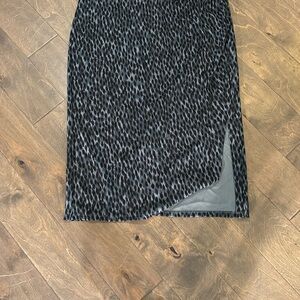 Nordstrom Black and Grey Leopard print Skirt